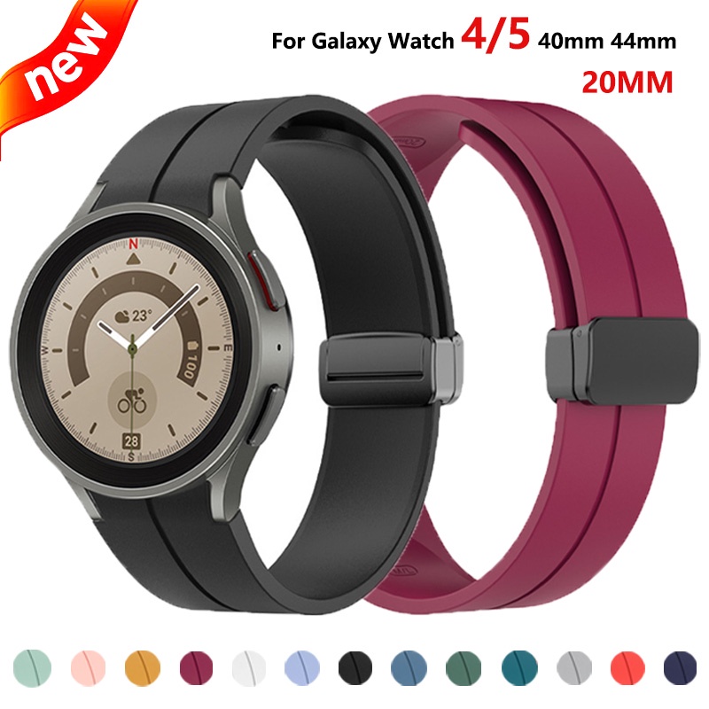 Dây Đeo Silicon Có Khóa Nam Châm Cho Đồng Hồ Thông Minh Samsung Galaxy Watch5 40 44mm 5 Pro 45mm 4 Classic 42 46mm