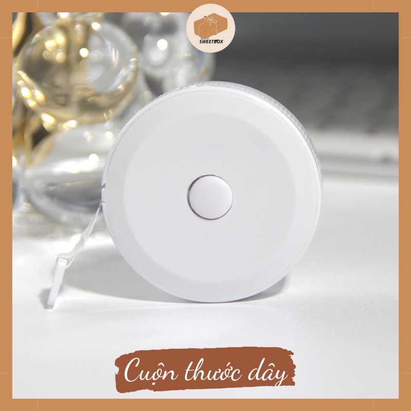 Thước Dây Cuộn Mini Dạng Rút Bỏ Túi Dài 1.5m Tự Động Thu Gọn 4 Màu Pastel