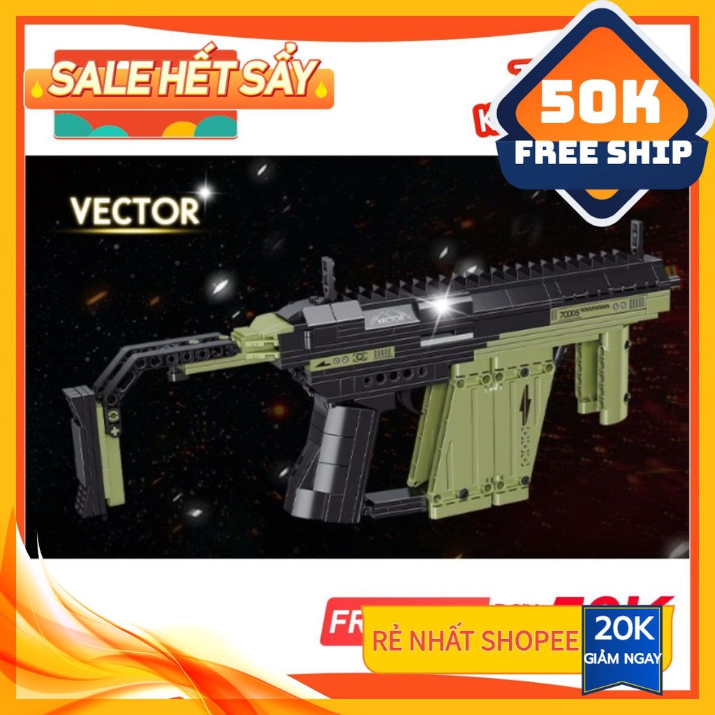 Bộ Đồ Chơi Xếp Hình WARRIOR 70005 Lắp Ráp Kiểu LEGO Mô Hình PUBG Súng Vector 319+ Mảnh Ghép