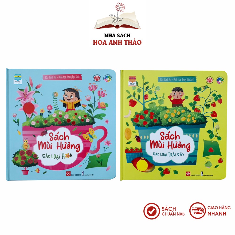 Sách - Mùi hương các loại trái cây và hoa kích thích khứu giác của trẻ (bộ 2 quyển) (Có file nghe)