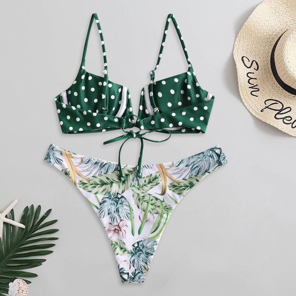 Bikini Cổ Chữ V In Hoa Gợi Cảm | BigBuy360 - bigbuy360.vn