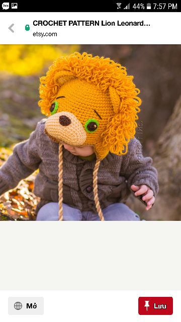 Nón sư tử cho bé