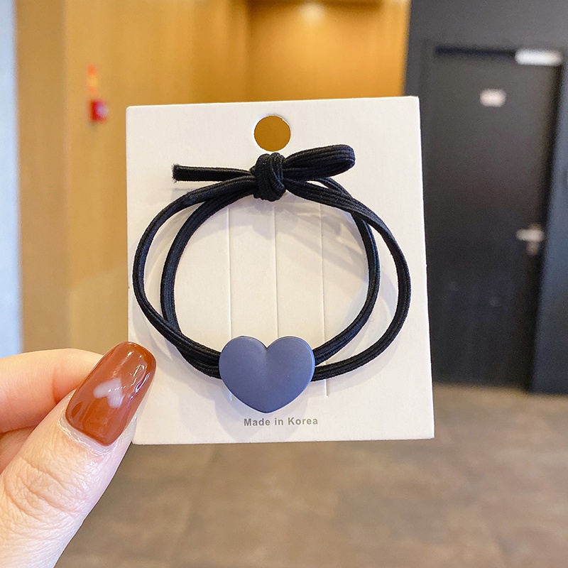 Dây Buộc Tóc Cao Su Họa Tiết Trái Tim Nhỏ Dễ Thương Đơn Giản Cho Trẻ Em