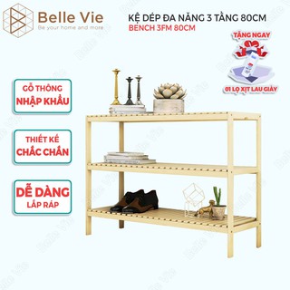 Kệ Dép Đa Năng ❣️ FREESHIP ❣️  Tặng 1 Lọ Lau Giày 3 Tầng x 80cm Lắp Ráp Đơn Giản