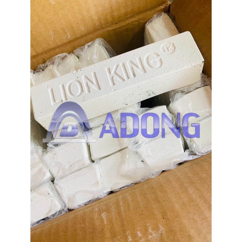 Sáp (Lơ)  MÀU TRẮNG đánh bóng inox/kim loại LION KING (400 gram/viên)