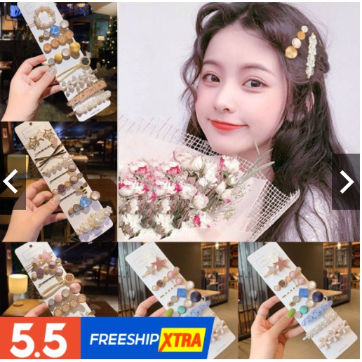 Kẹp tóc ✨ FREESHIP ✨Set kẹp tóc đính ngọc trai NHÂN TẠO phong cách Hàn.HÀNG CÓ SẴN