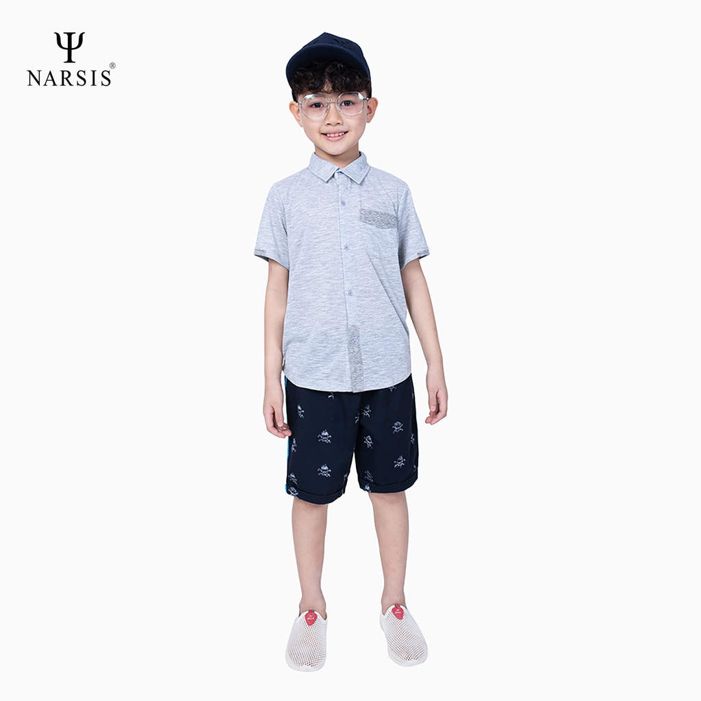 Quần đùi bé trai Narsis KS9002 màu tím than xương chéo