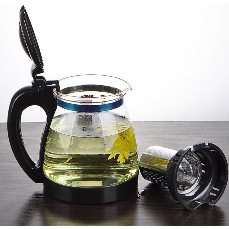 Bình Lọc Trà Thủy Tinh Dung Tích Lớn 1500ml Sang Trọng Lõi Lọc Inox 304 Cao Cấp Kiểu Dáng Hiện Đại. Có Thể Làm Quà Tặng