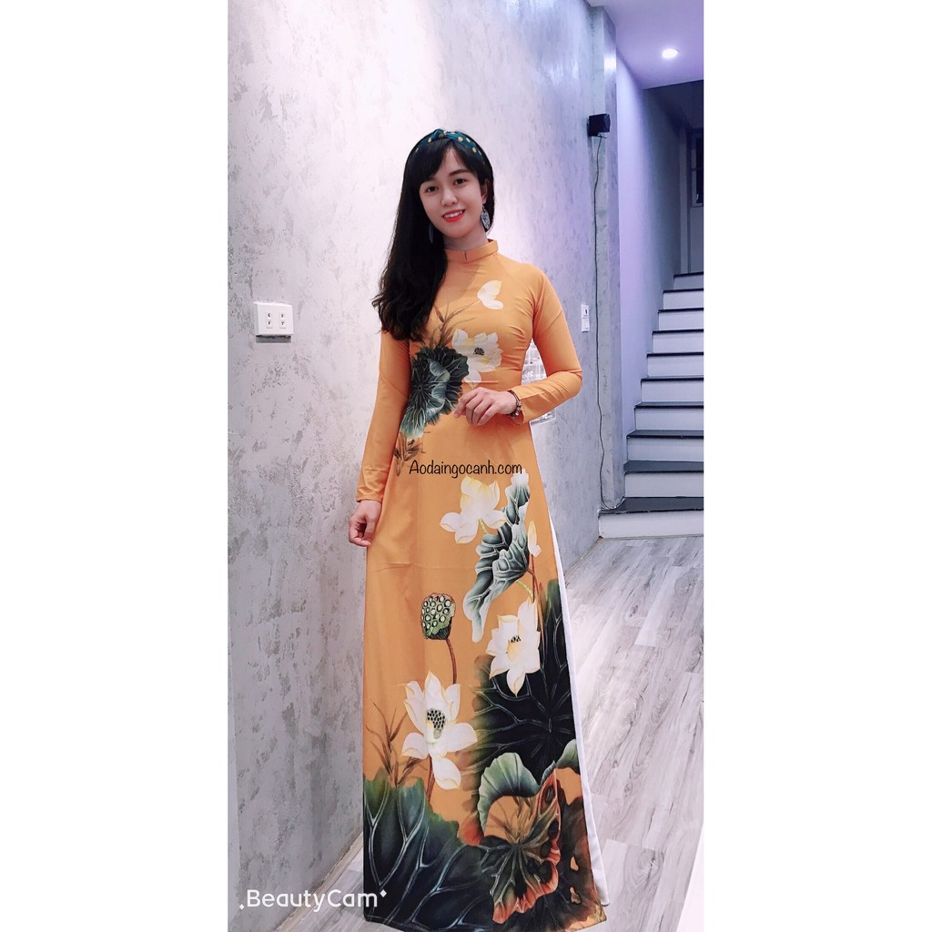 Áo dài truyền thống hoa sen