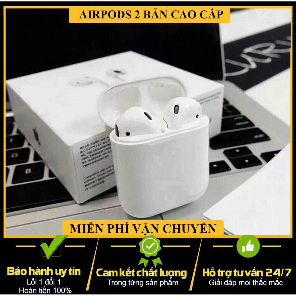 [Phiên Bản Cao Cấp] Airpods 2/ Tai Nghe Bluetooth Không Dây Định Vị, Đổi Tên, Sạc Không Dây