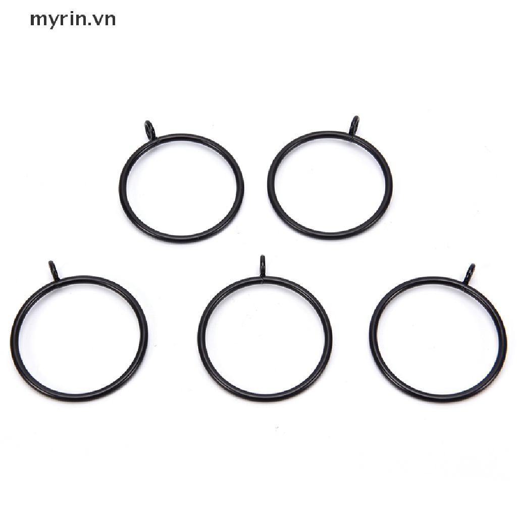 Set 10 Vòng Treo Rèm Cửa Bằng Kim Loại Màu Đen 5 Kích Cỡ