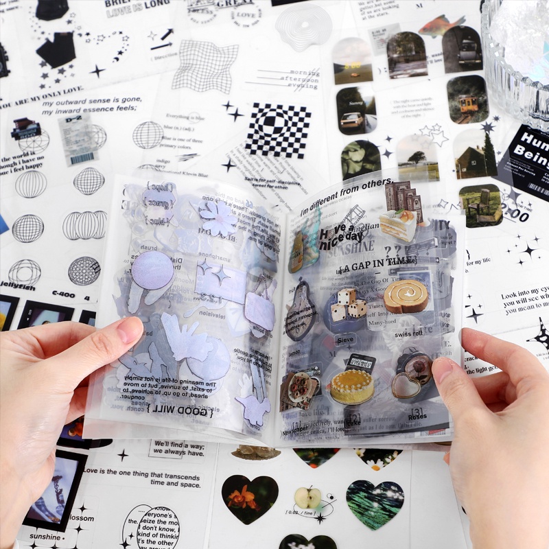 Bộ 20 Tấm Sticker PET Hình Làng Quê Tự Nhiên Dùng Trang Trí Sổ Tay DIY
