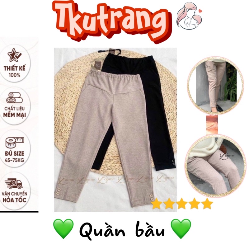 Quần bầu tăm nhung ống suông - mùa đông không lạnh dành cho mẹ bầu