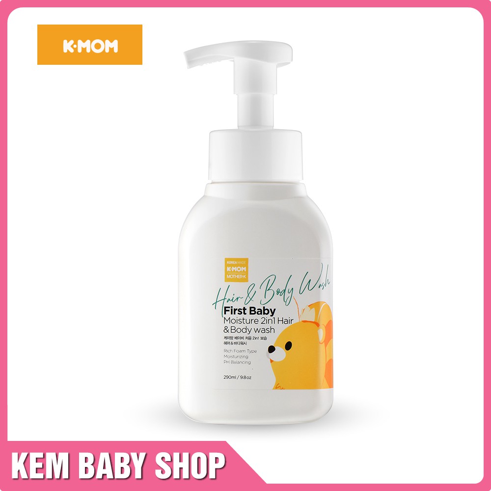 [Chính Hãng] Sữa tắm cho bé K-mom Hàn Quốc - Sữa tắm gội cho trẻ sơ sinh Kmom 290ml