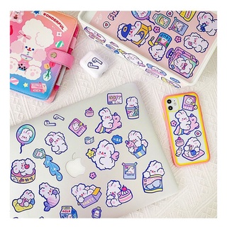 Miếng nhãn dán, sticker trang trí sổ dễ thương hình thỏ