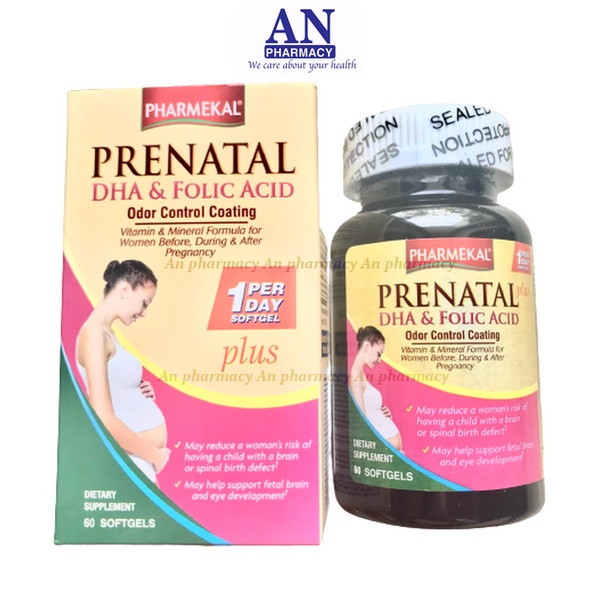 (Chính hãng) Viên uống bổ bầu Prenatal DHA &amp; Folic Acid Pharmekal