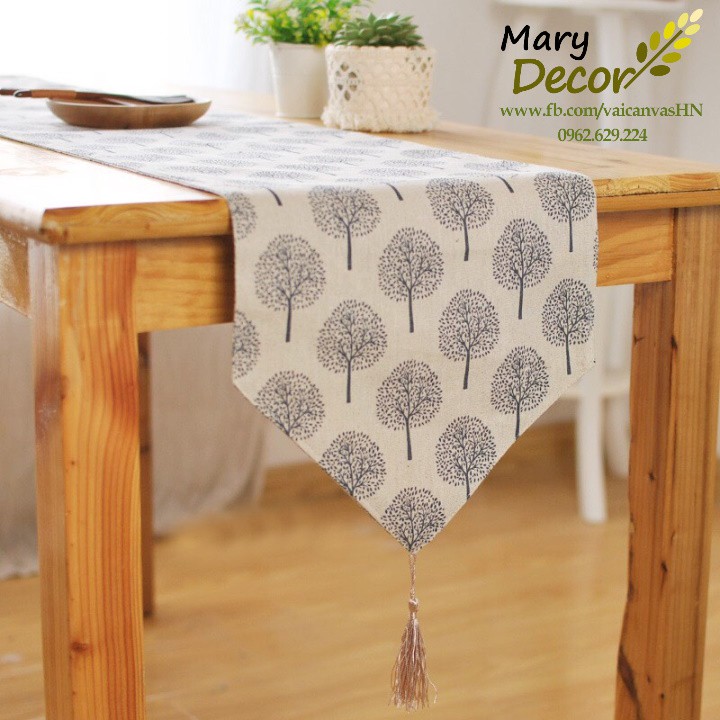 KHĂN RUNNER MARY DECOR - HỌA TIẾT CÂY KR-D09