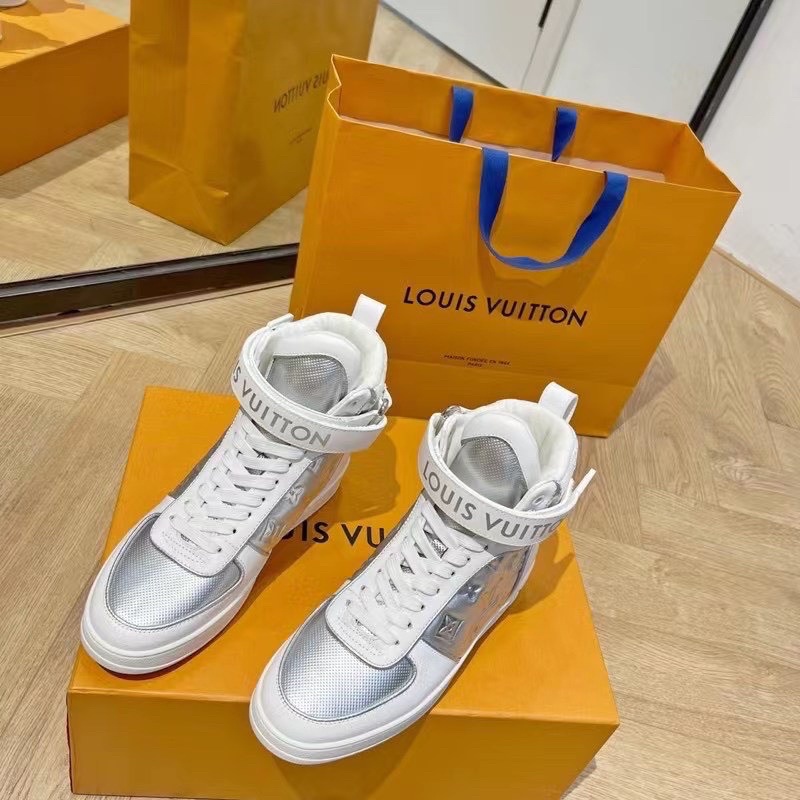 Giày thể thao sneaker lv bạc hoa văn chìm fullbox