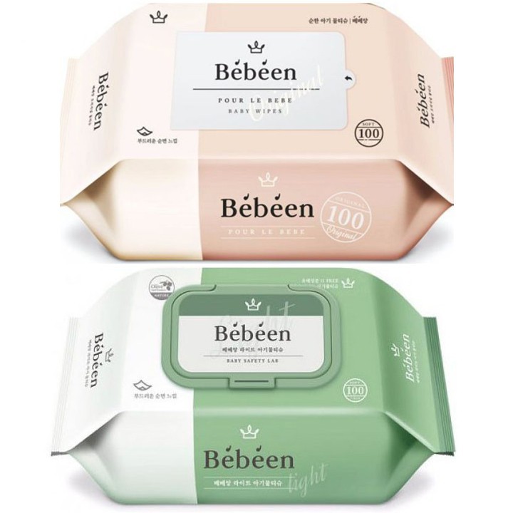 Khăn giấy ướt Bebeen Hàn Quốc (100 tờ không mùi)