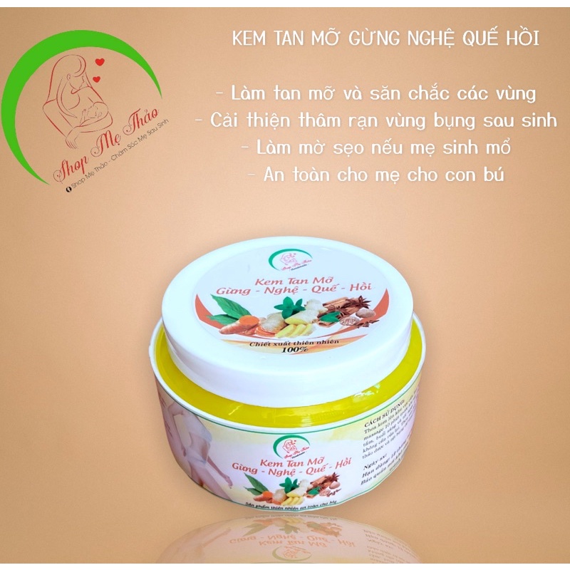 KEM TAN MỠ GỪNG - NGHỆ - QUẾ - HỒI (HANDMADE)