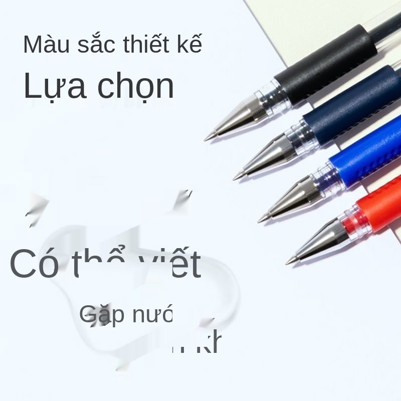 Bút gel 0.5 gạch đầu dòng bút ký carbon đen bút bi nước bút bi bán buôn màu xanh và đỏ văn phòng sinh viên