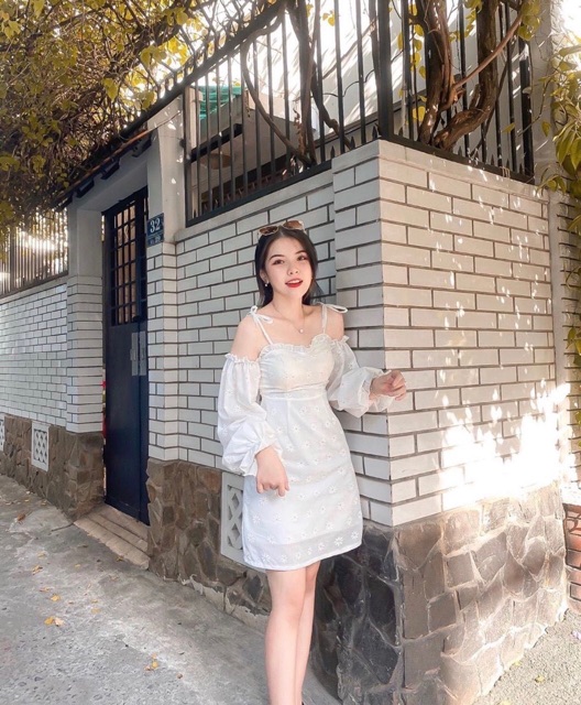 Đầm hai dây rớt vai tay bo - Chang2 Dress | BigBuy360 - bigbuy360.vn