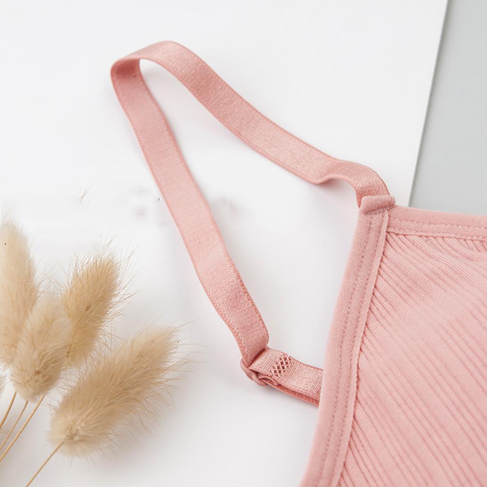 OCEANMAP Áo Tank Top Có Mút Đệm Ngực Màu Sắc Tinh Khiết Thời Trang Đường Phố Quyến Rũ