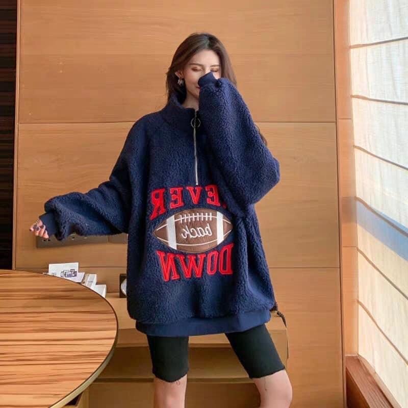 ÁO Swt Nữ Lót Lông &quot; NEVER &quot; Chất Mịn Màng Siêu Xinh Dày Dặn -Chuu House- CH0089