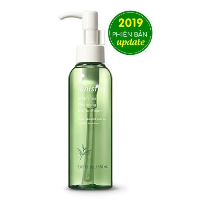 Gel tẩy trang kết hợp sữa rửa mặt từ trà xanh Innisfree Green Tea Cleansing Gel-to-foam