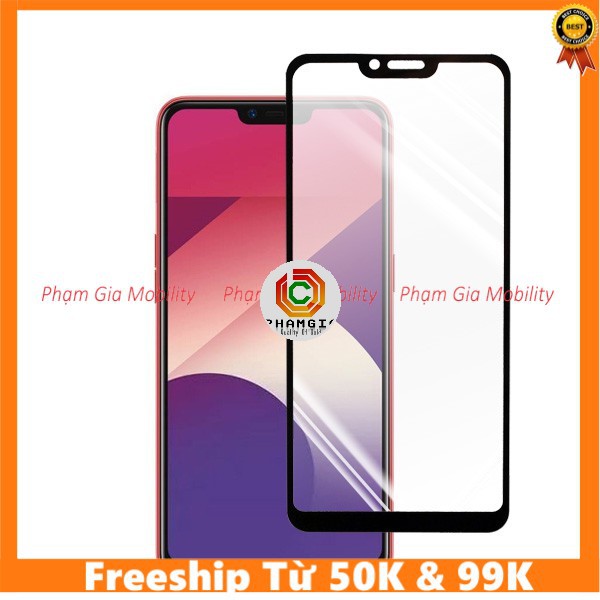 Kính cường lực Oppo A3S Full màn, full keo, không chấm liti