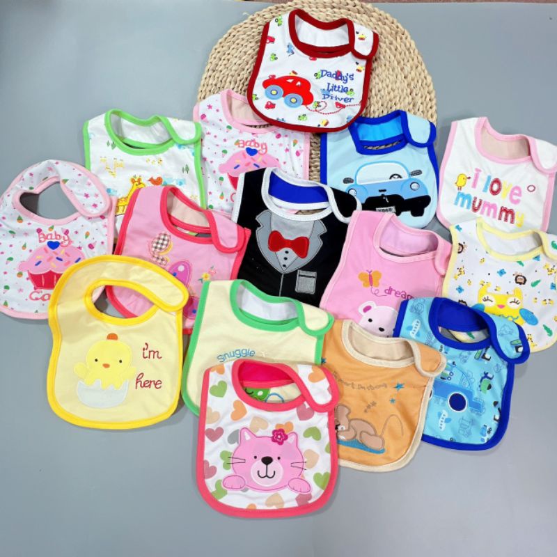 Yếm Dán 2 Lớp Cotton Cho Bé Trai/Bé Gái