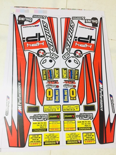 Tem rời sirius hp4 đỏ đen trắng