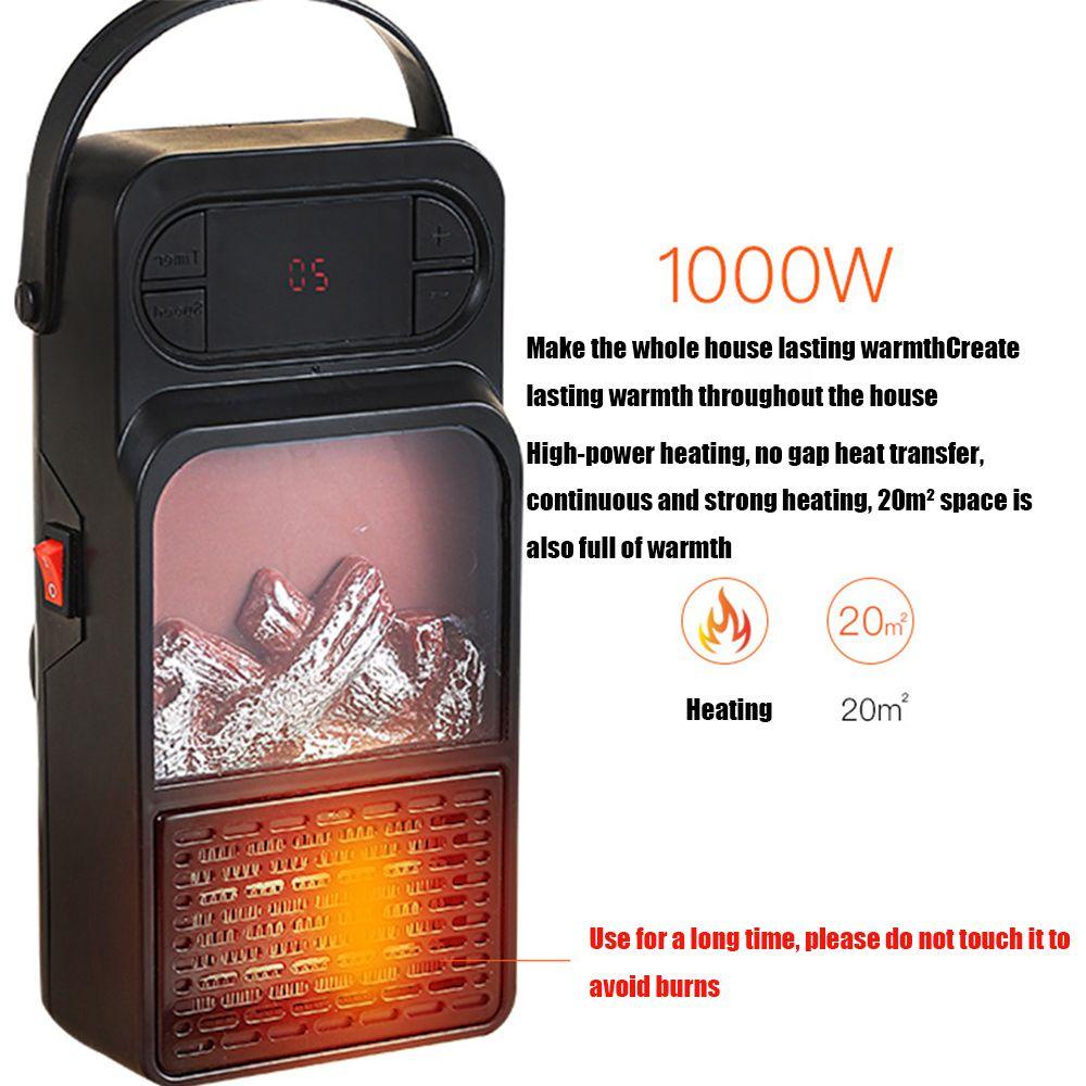 Lò Sưởi Ấm 1000W Có Hẹn Giờ Màn Hình LED Hiển Thị