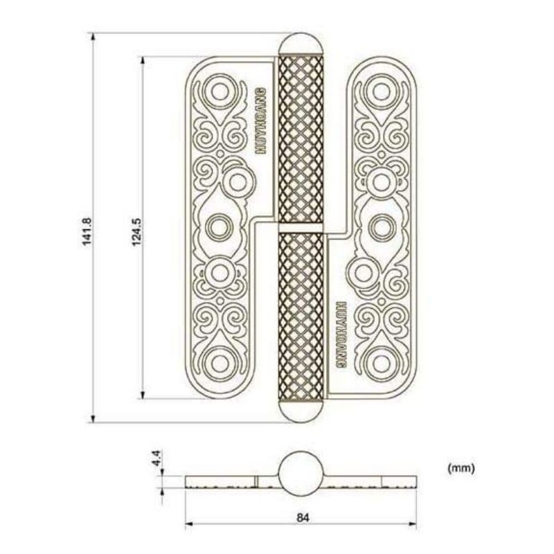 Bản lề cối bằng thau cửa gỗ cao cấp HC2901