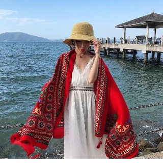 KHĂN ĐI BIỂN Vintage Lụa CAO CẤP [MỚI NHẤT] - Khăn Choàng Boho Đi Biển họa tiết Thổ Cẩm Buộc Bikini