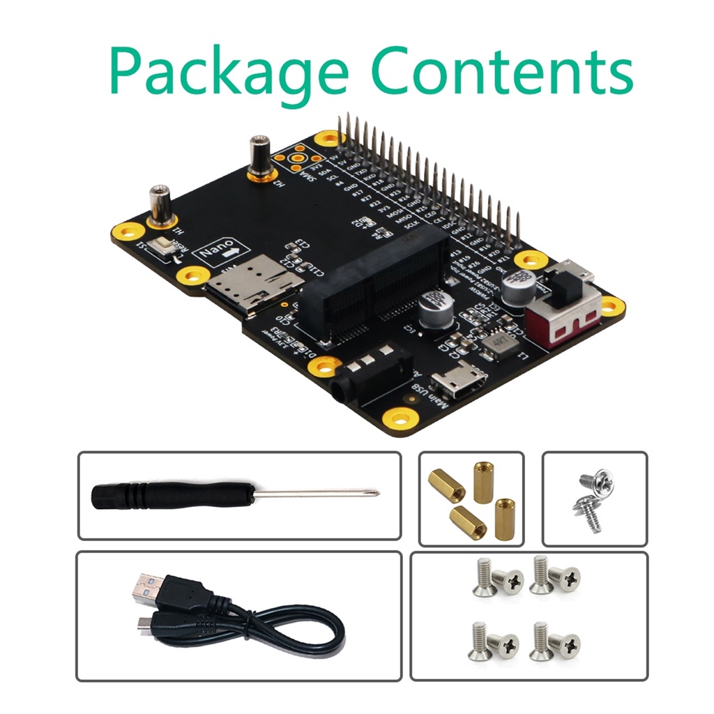 Mũ Rộng Vành 3g / 4g Lte Cho Raspberry Pi 4 3 2 B + Với Khe Thẻ Sim