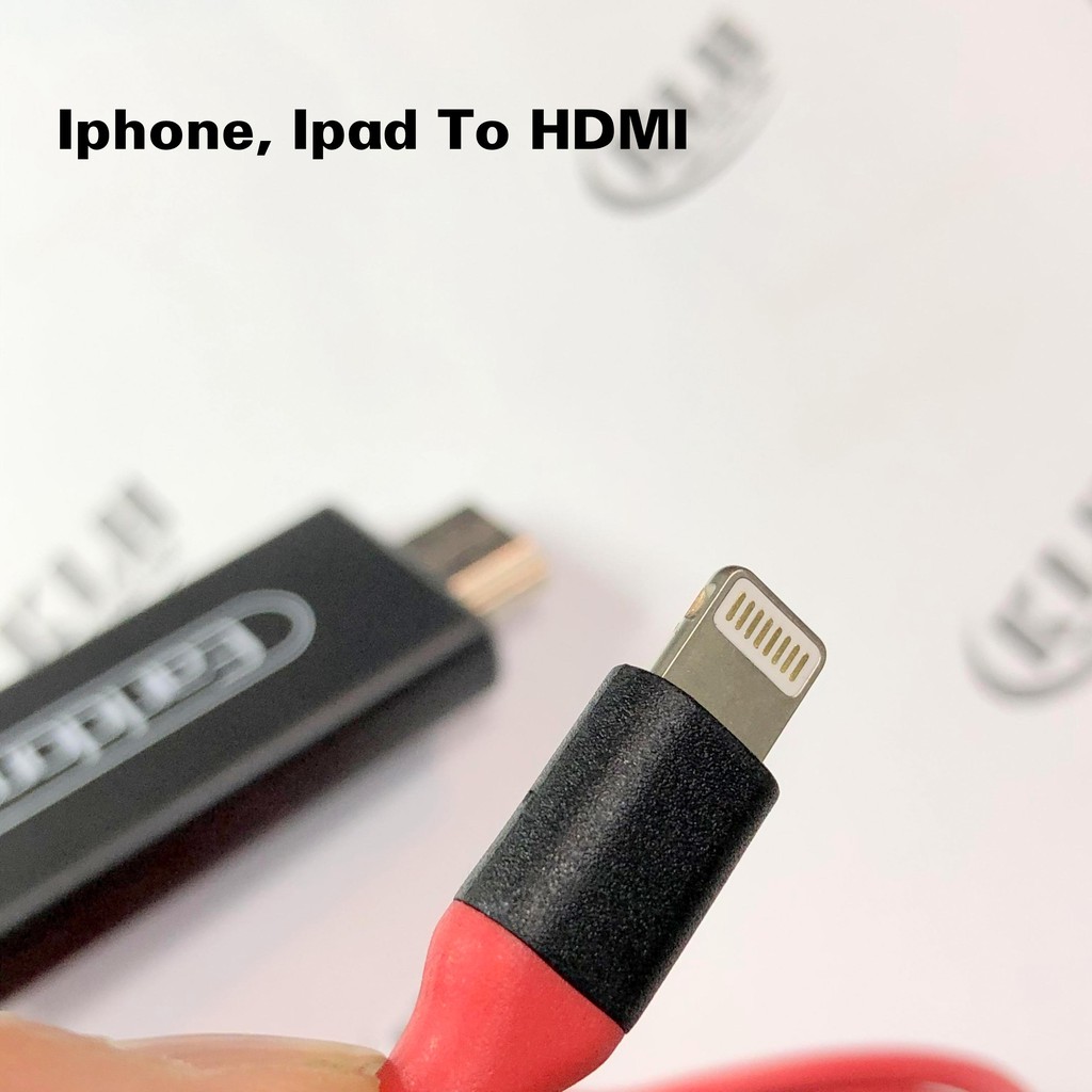 Lightning to hdmi bộ dây cáp kết nối Iphone Ipad ra tivi, máy tính, máy chiếu, cắm là nhận chính hãng earldom W5