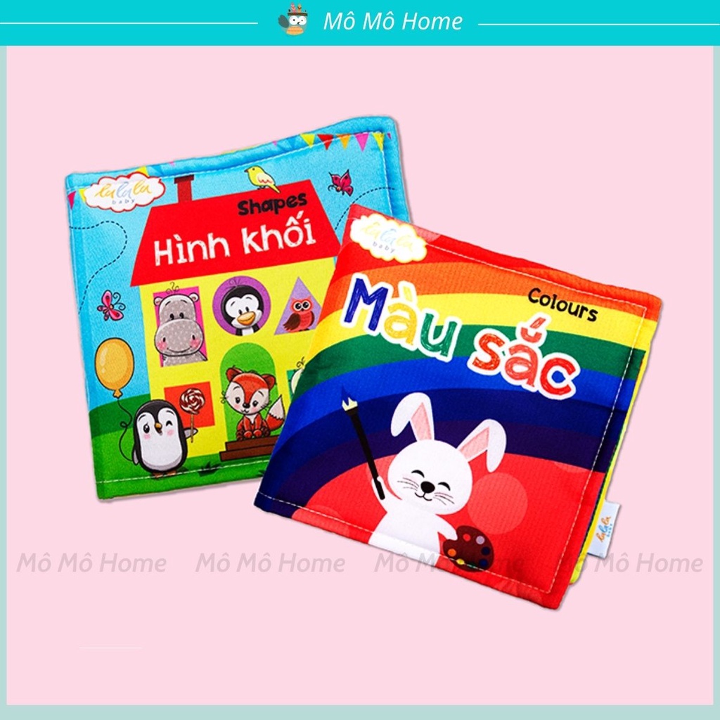 Combo 2 cuốn sách vải Lalala baby cho bé, CHÍNH HÃNG - MADE IN VIỆT NAM. (Màu sắc, Hình khối)