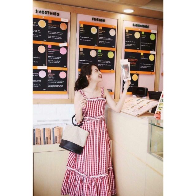 Đầm 2 dây karo ASOS