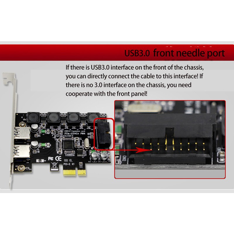 Card Chuyển Đổi Pcie Sang 1x 19pin Usb 3.0 Và 2x Usb Port-Pcie Usb 3.0 Cho Windows Sang Xp, Vista 7,8,8.1,10 | BigBuy360 - bigbuy360.vn