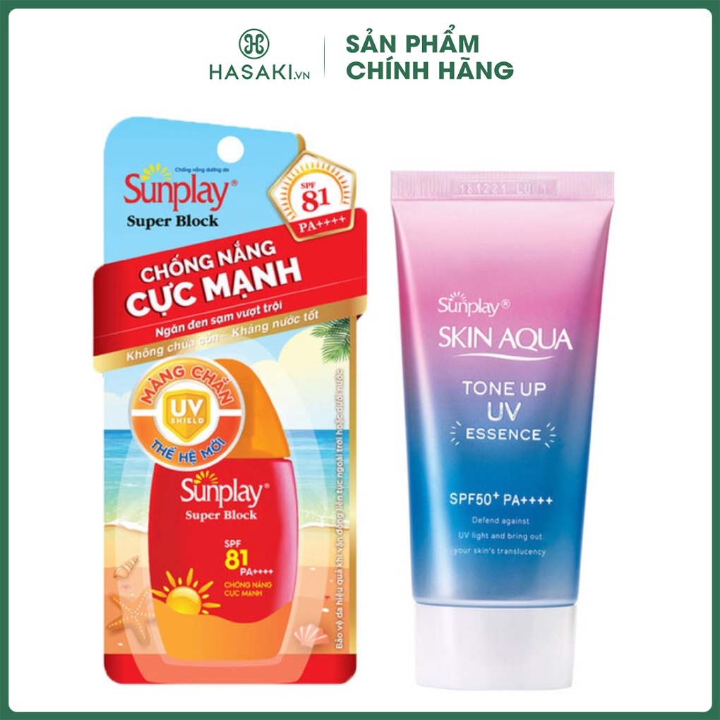 Combo Sunplay Tinh Chất Chống Nắng 50g + Sữa Chống Nắng 30g Hasaki Sản Phẩm Chính Hãng