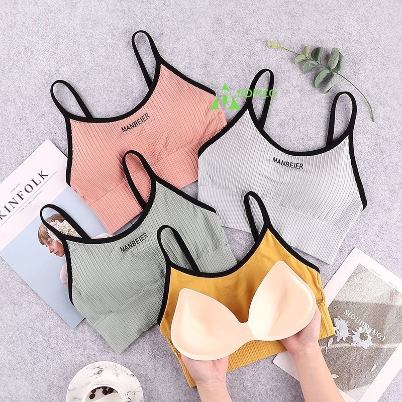 Áo bra nữ 2 dây tập gym thể thao đẹp, áo lót không gọng nhiều màu xinh xắn DOPICO B536