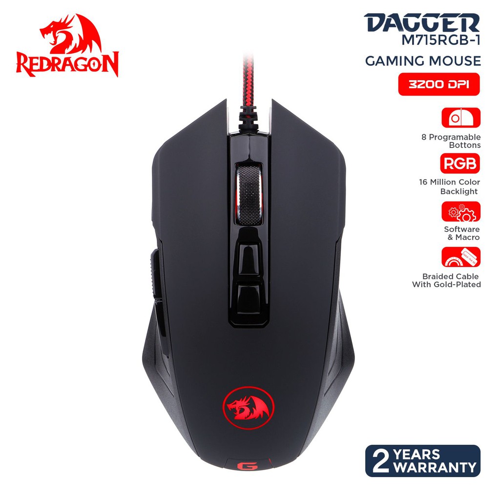 Chuột Gaming Redragon Rgb Dagger 2 - M715rgb-1