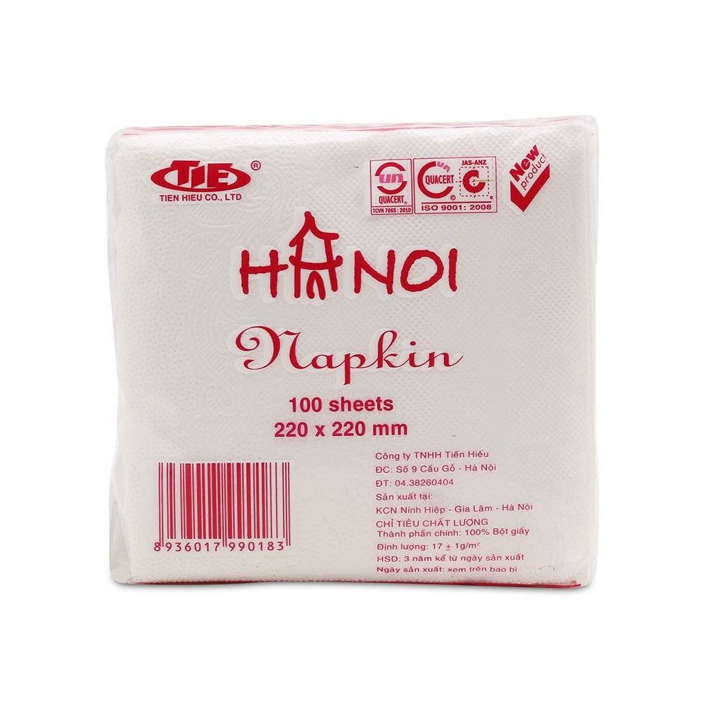 Khăn Giấy Ăn Hà Nội Hoa Hồng Gói 100 Tờ