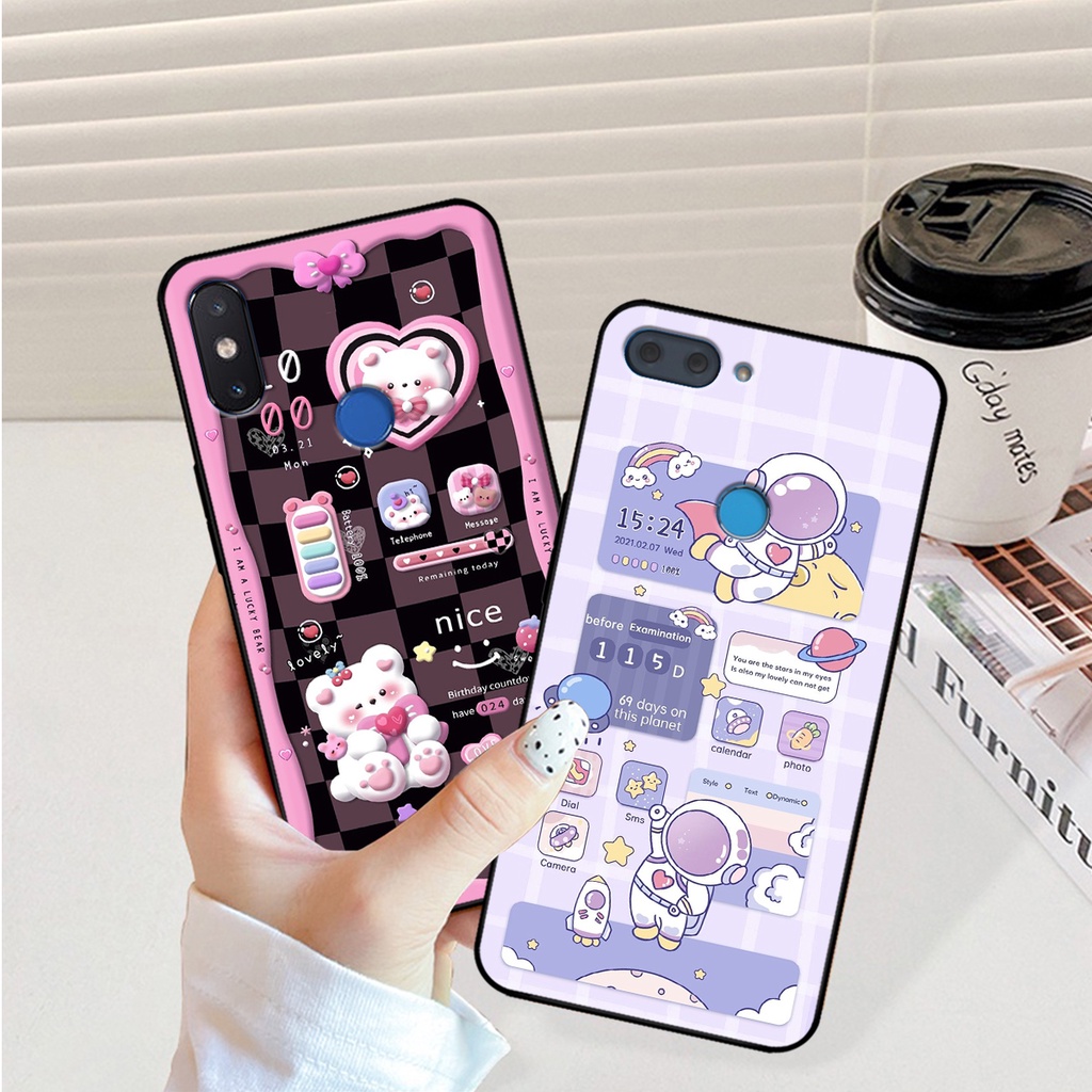 Ốp lưng Xiaomi Mi 8 - Mi 8 SE - Mi 8 Lite hình gấu, vũ trụ ngân hà chibi. ốp chống sốc bền đẹp