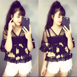 Áo babydoll hoa