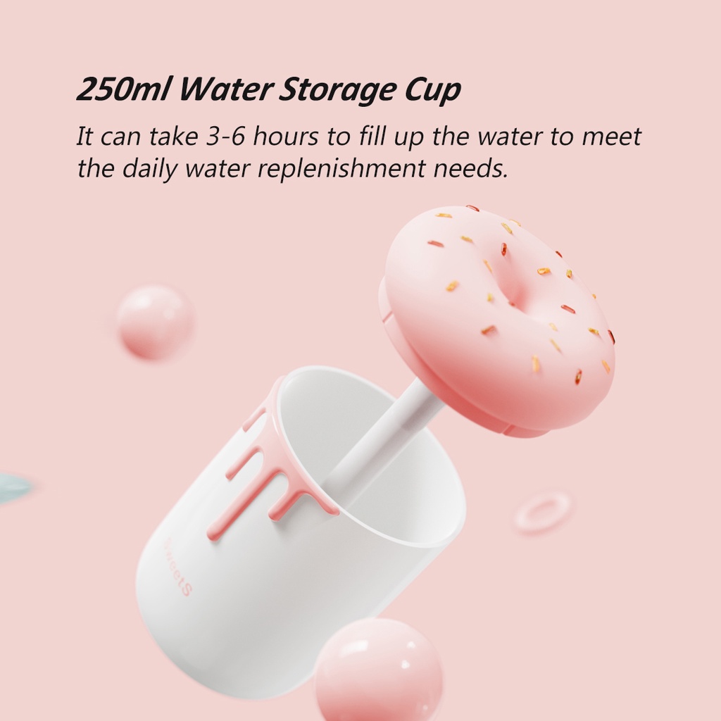 Xiaomi Youpin Máy phun sương tạo độ ẩm không khí 3life kiểu dáng dễ thương có đèn USB 250ml kèm phụ kiện