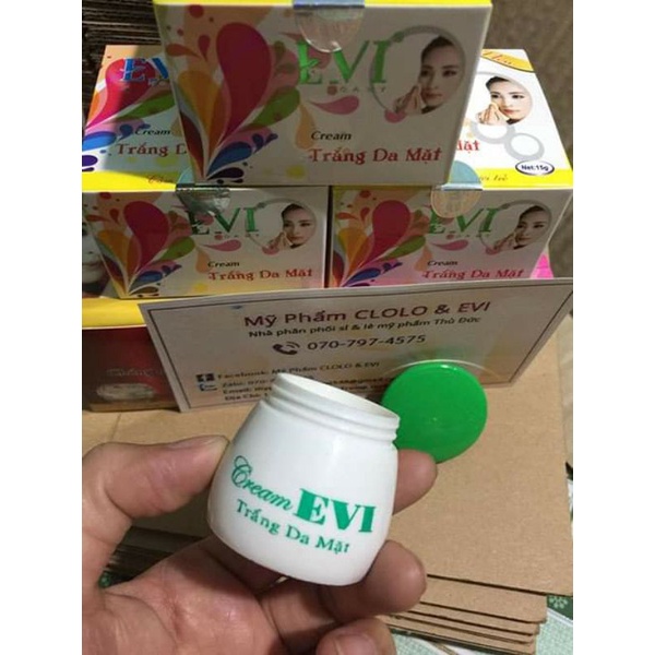 Kem Dưỡng Trắng Da Mặt EVI 15gr