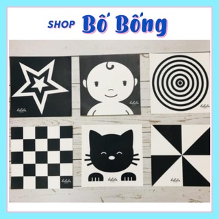 Bộ 6 thẻ dán tường KÍCH THÍCH THỊ GIÁC cho bé sơ sinh lalala baby giúp bé phát triển toàn diện shop bố bống