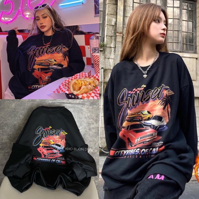 Áo Sweater Form Rộng Unisex Tay Bồng Nam Nữ Mặc Được Chất Nỉ Hàng Xuất Dày Đẹp Không Bai, Không Xù Rubystore 01